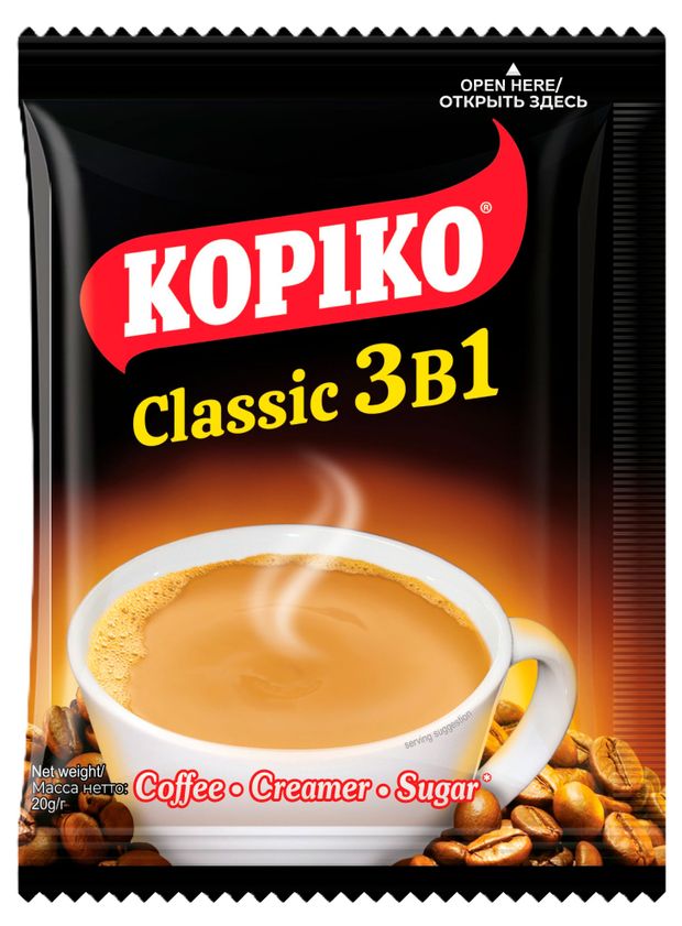 Кофейный напиток Kopiko Classic 3 в 1 Индонезия 20 г 22₽