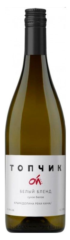 Вино ТопчикОй Белый бленд белое сухое Россия, 0,75л