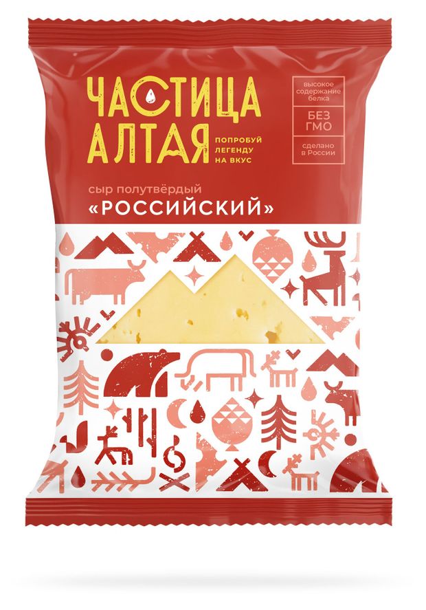 Сыр полутвердый Российский Частица Алтая 50% БЗМЖ, 180 г