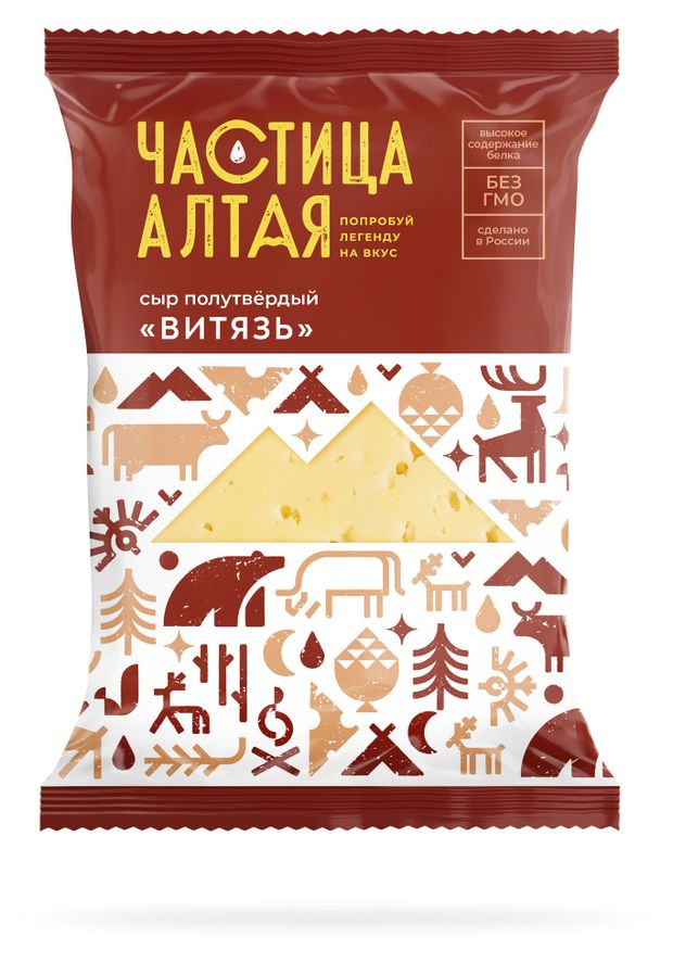 Сыр полутвердый Витязь Частица Алтая 50% БЗМЖ, 180 г
