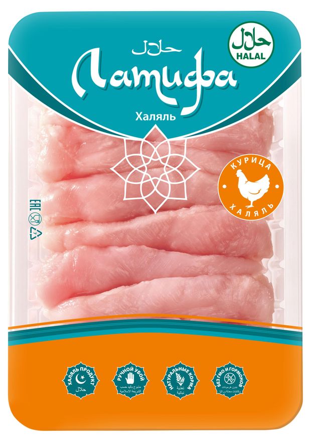 Филе малое цыпленка-бройлера Латифа Нежное без кожи халяль охлажденное 500 г 270₽