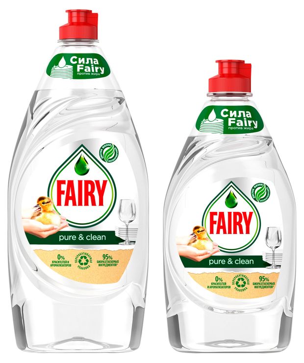 Гель для мытья посуды Fairy Pure&Clean, 900 + 450 мл