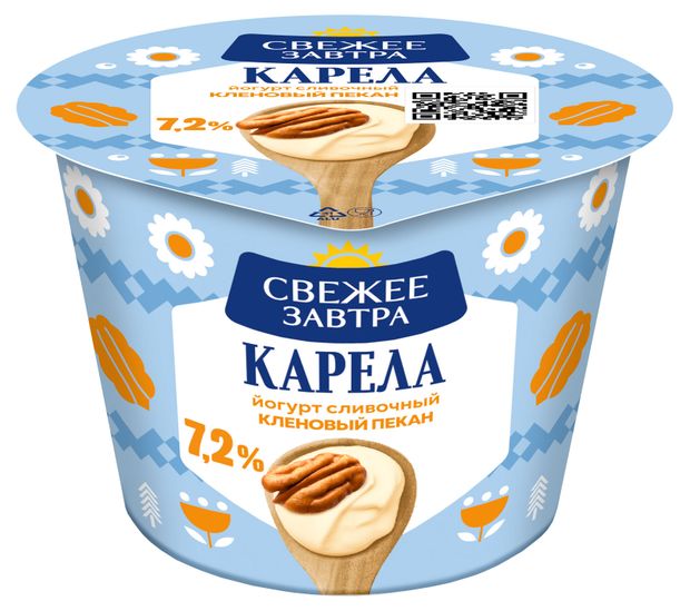 Йогурт густой Свежее Завтра Кленовый пекан 7,2% БЗМЖ, 180 г