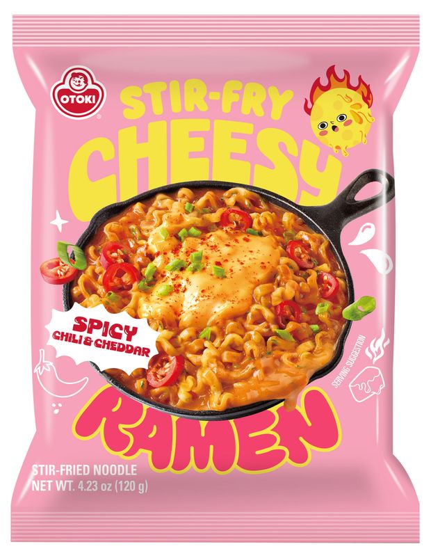 Лапша быстрого приготовления Otoki Cheesy Ramen Spicy Chili Cheddar острая с сыром Корея, 120 г