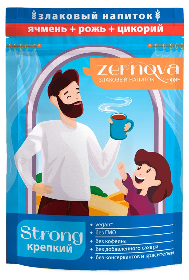 Напиток злаковый Zernova Strong крепкий без добавленного сахара vegan, 200 г
