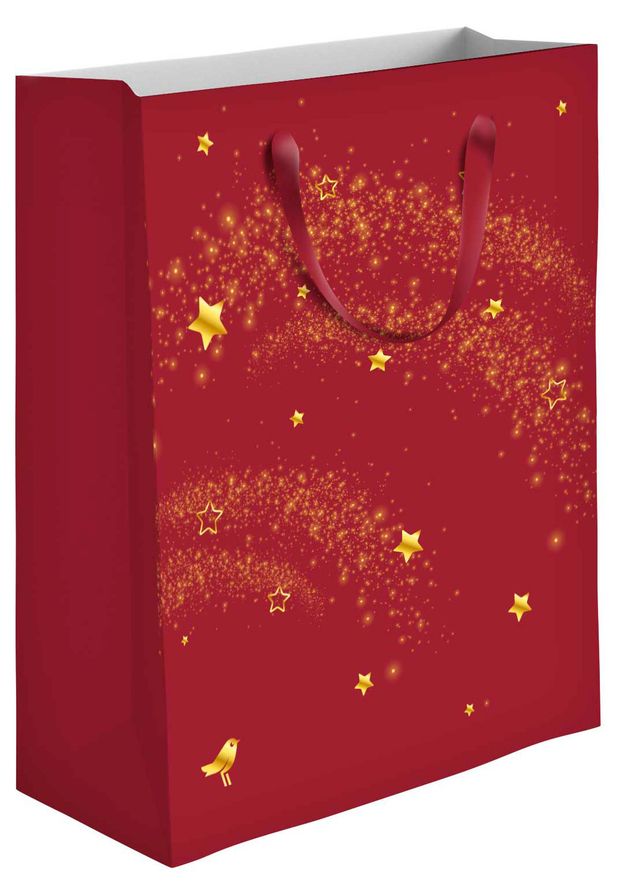 Пакет подарочный АШАН Красная птица красный 30х39 см 140₽