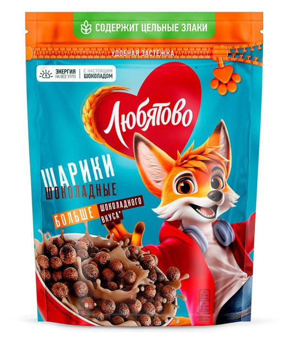Готовый завтрак Любятово шоколадные шарики, 200 г