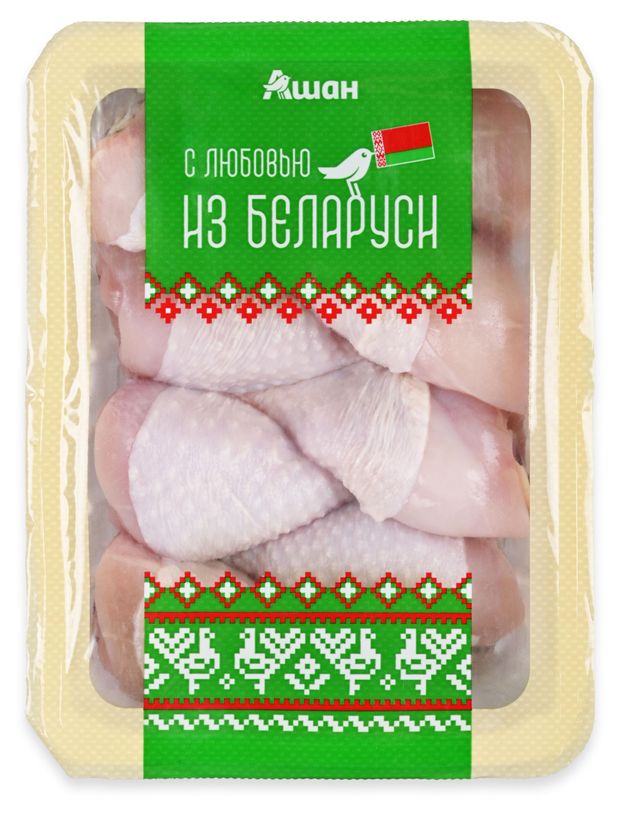 Голень цыпленка-бройлера Ашан красная птица с любовью из Беларуси охлажденная 750 г 240₽