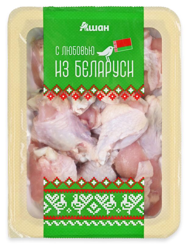 Плечевая часть крыла цыпленка-бройлера Ашан Красная птица с любовью из Беларуси охлажденная 750 г 250₽
