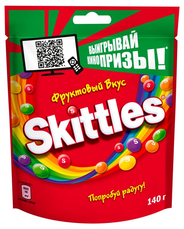 Драже жевательные Skittles Фрукты, 140 г