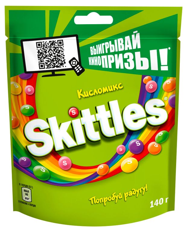 Драже жевательные Skittles Кисломикс, 140 г