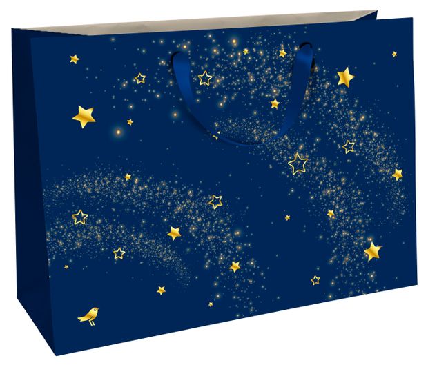 Пакет подарочный АШАН Красная птица синий 55х41 см 390₽