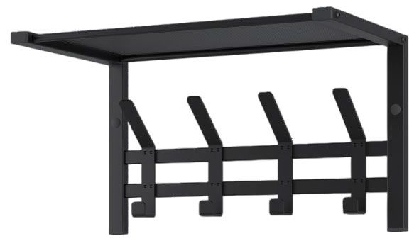 Вешалка настенная с полкой Торонто 11 черная 47х27х27 см 1599₽