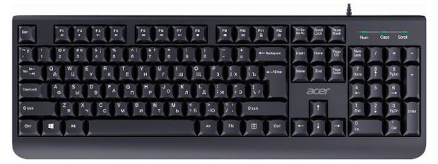 Клавиатура проводная Acer OKW400 черная 700₽