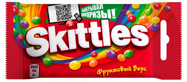 Конфеты Skittles Драже с фруктовыми вкусами, 38 г
