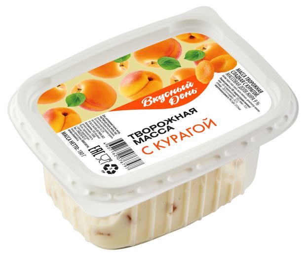 Масса творожная Вкусный День с курагой 9% БЗМЖ, 180 г