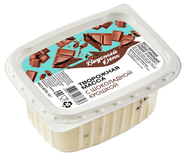 Масса творожная Вкусный День с шоколадной крошкой 9% БЗМЖ, 180 г