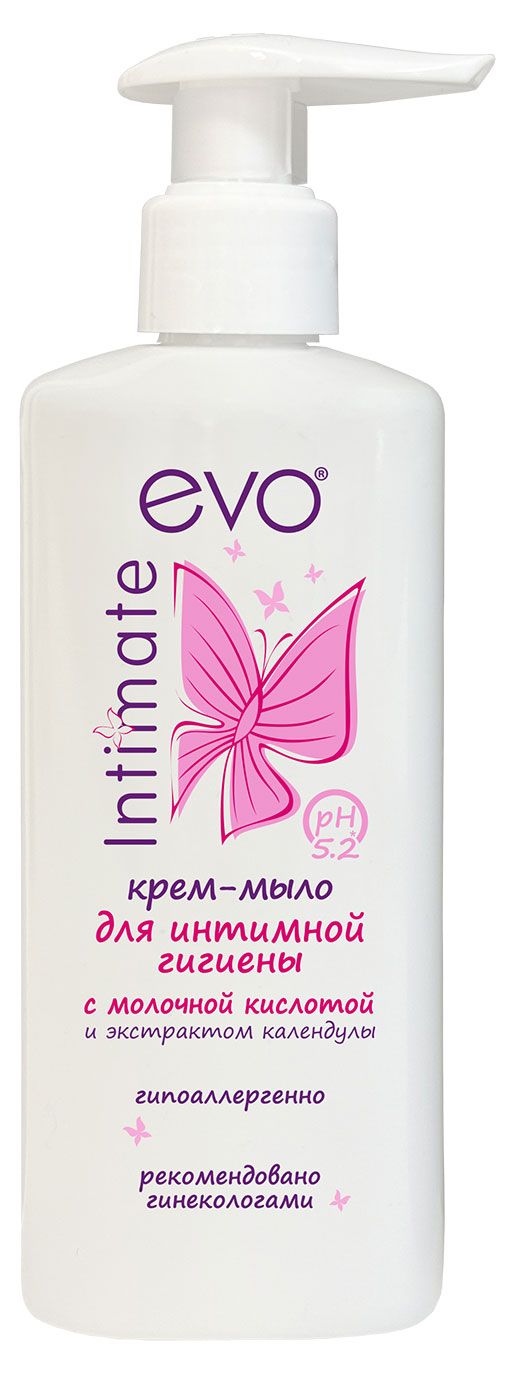 Крем-мыло для интимной гигиены EVO Intimate молочной кислотой и экстрактом календулы, 200 мл
