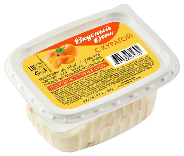 Творожная масса сладкая Вкусный День с курагой 23% ЗМЖ, 180 г