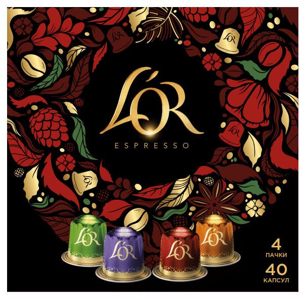 Кофе в капсулах молотый LOR Espresso натуральный жареный 40 капсул Франция 208 г 1600₽