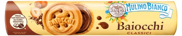 Печенье Mulino Bianco Байокки сандвичное сахарное с какао-ореховым кремом Италия, 168 г