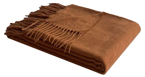 Плед Actuel с бахромой коричневый 130х170 см 720₽