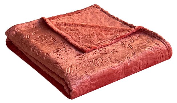 Плед Actuel с тиснением жженая сиена, 125х150 см