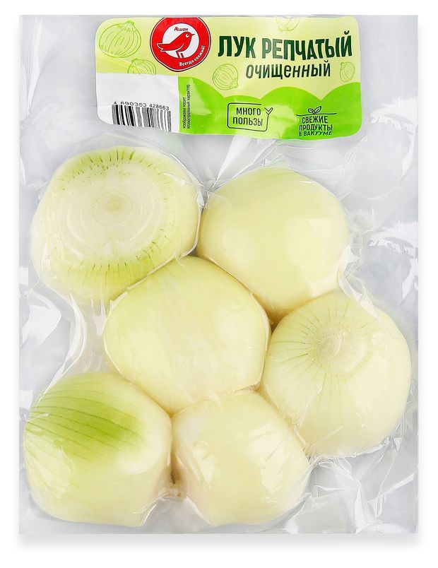 Лук репчатый АШАН Красная птица очищенный 500 г 110₽