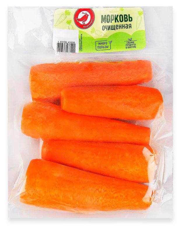 Морковь очищенная АШАН Красная птица 500 г 100₽