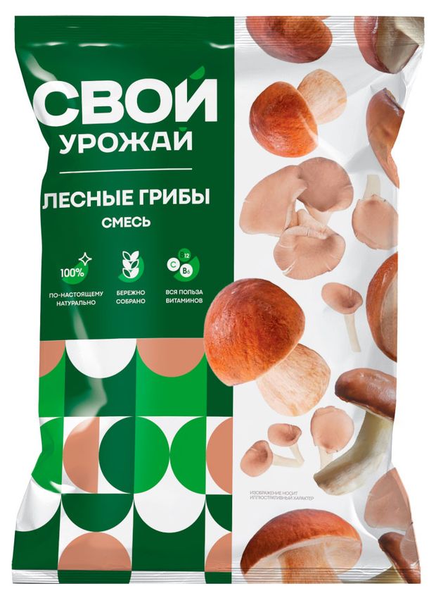 Грибы Свой Урожай резаные быстрозамороженные,...