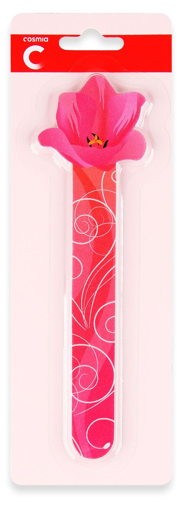 Пилка для ногтей Cosmia с цветком овальная, 1 шт