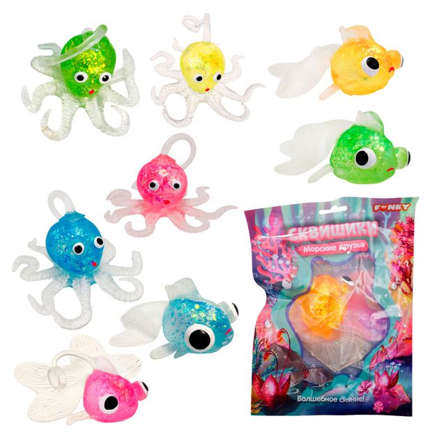 Игрушка антистресс Funky Toys Сквиши Морские друзья 1 шт в ассортименте 140₽