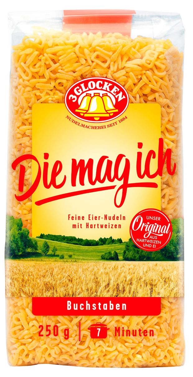 Макаронные изделия 3 GLOCKEN Die mag ich алфавит Германия 250 г 165₽