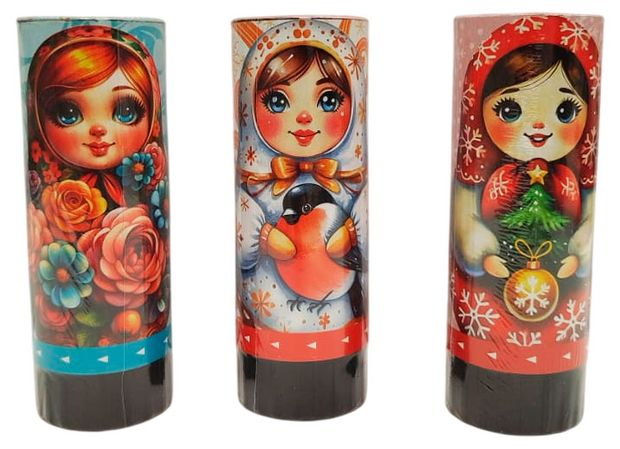 Хлопушка Матрешка 11 см 1 шт в ассортименте 40₽