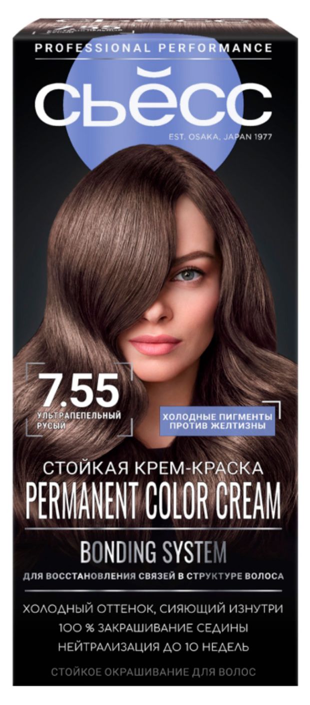 Крем-краска стойкая для волос Сьесс 6.55 Ультрапепельный темно-русый