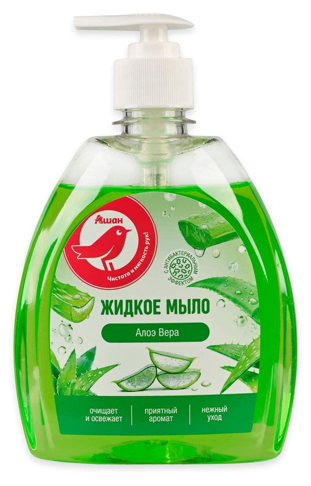 Мыло жидкое АШАН Красная птица с алоэ 500 мл 130₽