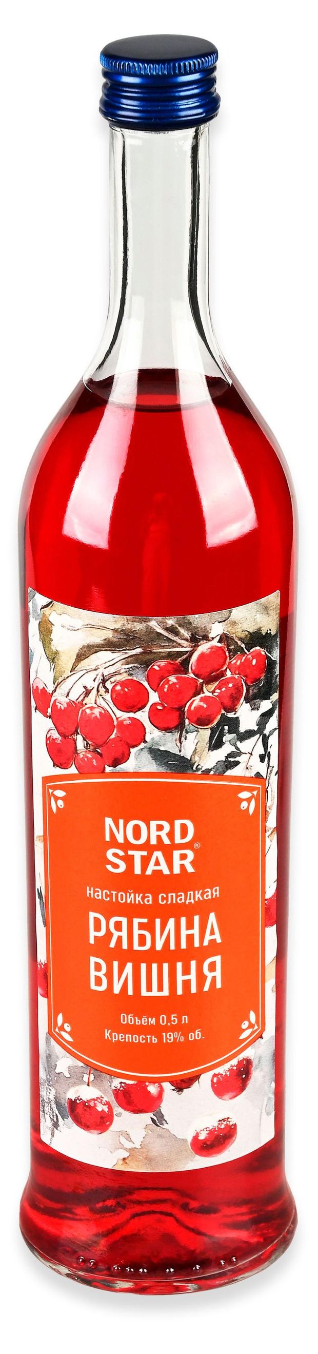 Настойка сладкая NORD STAR рябина вишня Россия, 0,5 л