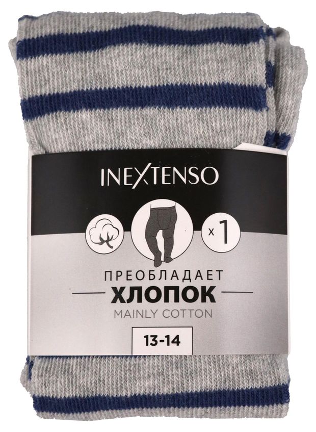Колготки для девочки InExtenso серые в полоску, р 8/10-13/14