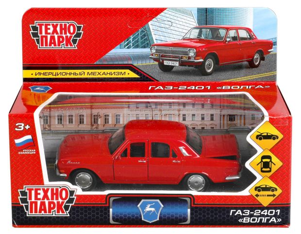 Машина Технопарк Металлическая инерционная ГАЗ-2401 Волга, 1 шт в ассортименте