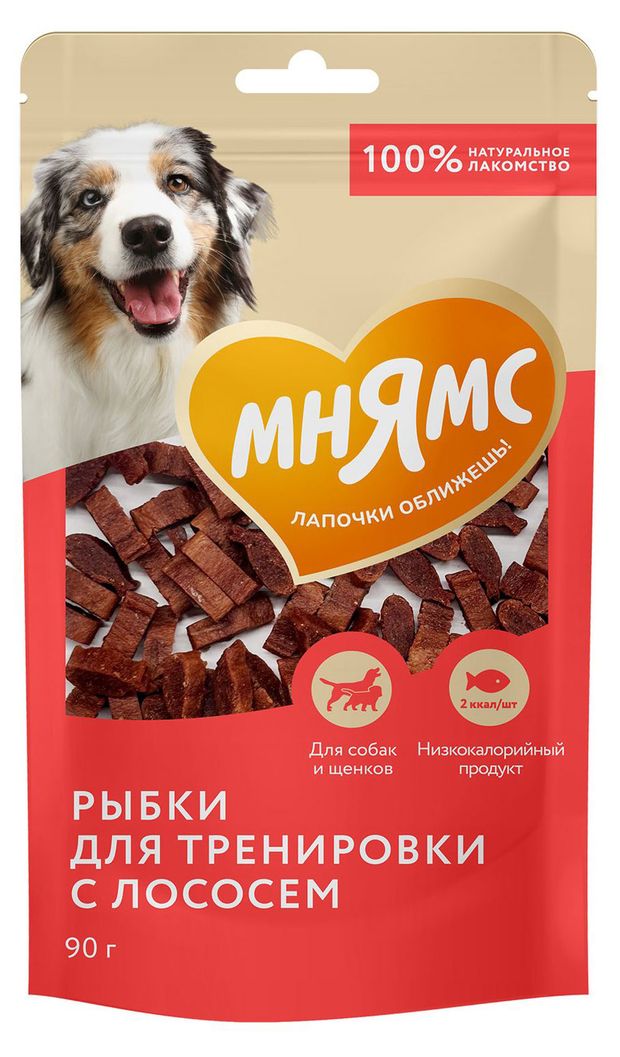 Лакомство для собак Мнямс Рыбки для тренировки с лососем, 90 г