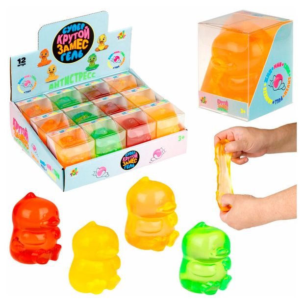 Игрушка-антистресс 1TOY Крутой замес Супергель утка, 1 шт в ассортименте