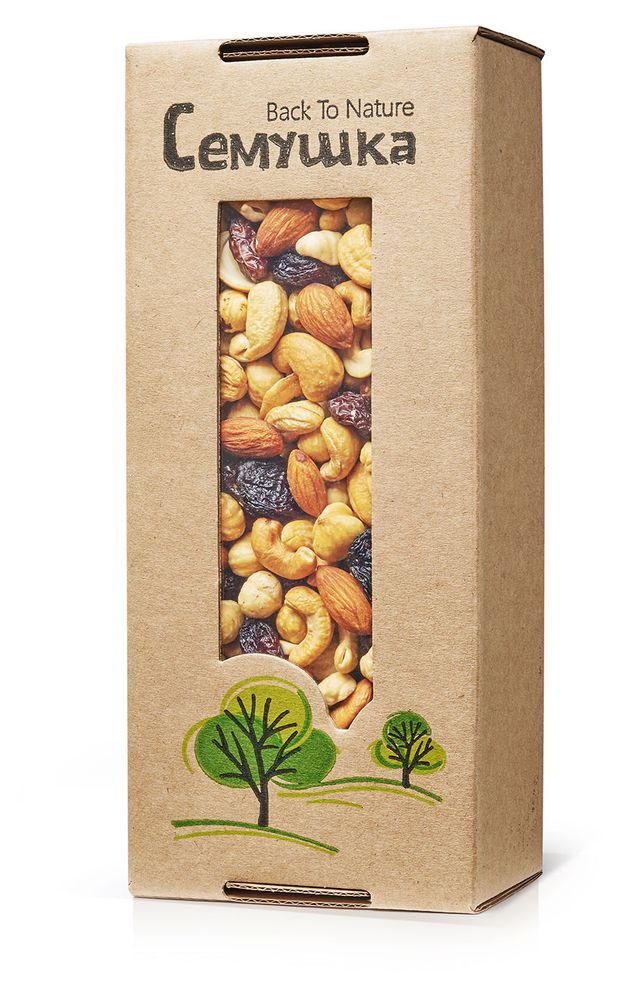 Смесь жареных орехов и изюма Семушка 500 г 1000₽