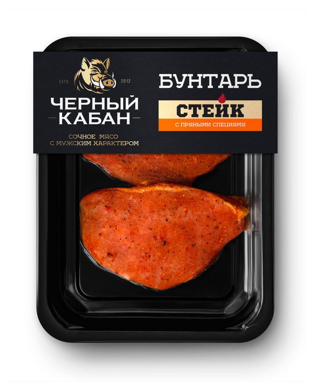 Стейк свиной Черный кабан Бунтарь бескостный в маринаде охлажденный, 200 г