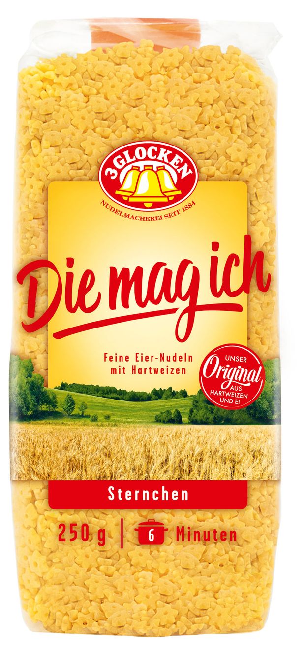 Макаронные изделия 3 GLOCKEN Die mag ich звездочки Германия 250 г 165₽