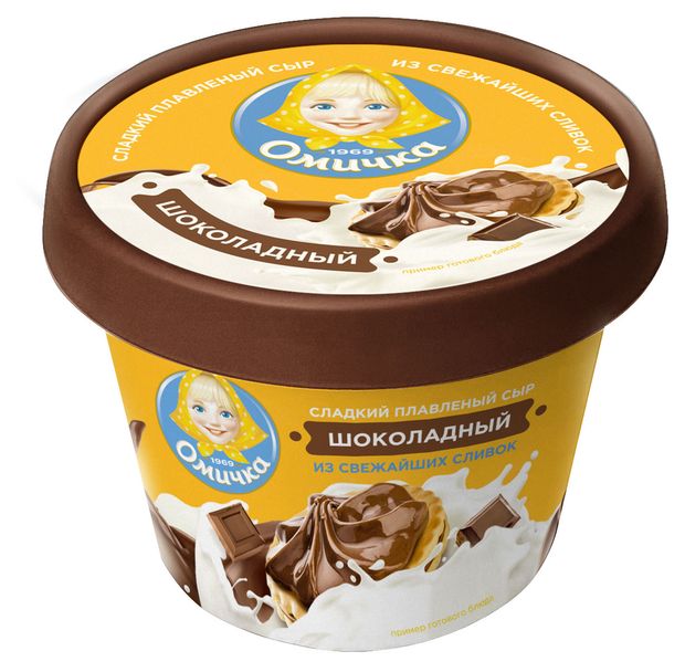 Сыр десертный плавленный Омичка Шоколадный БЗМЖ, 230 г