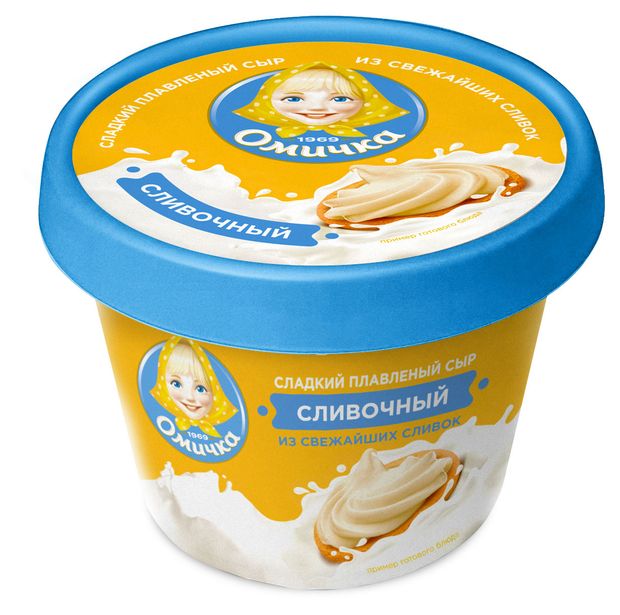 Сыр плавленный Омичка Сливочный из сливок БЗМЖ 230 г 195₽