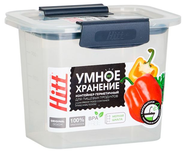 Контейнер для сыпучих продуктов Hitt с герметичной крышкой, 2,3 л