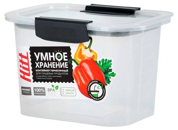 Контейнер для сыпучих продуктов Hitt с герметичной крышкой, 1,5 л