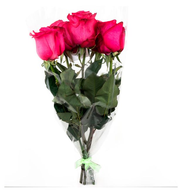 Букет живых срезанных цветов Классический из 5 роз в упаковке в ассортименте h 60 см, 1 шт