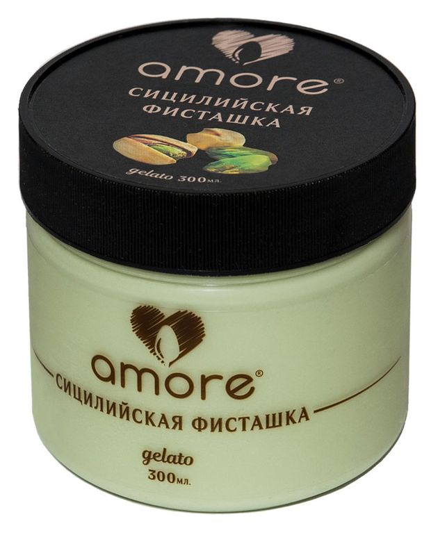 Мороженое молочное ореховое Amore Джелато Сицилийская фисташка БЗМЖ, 300 мл